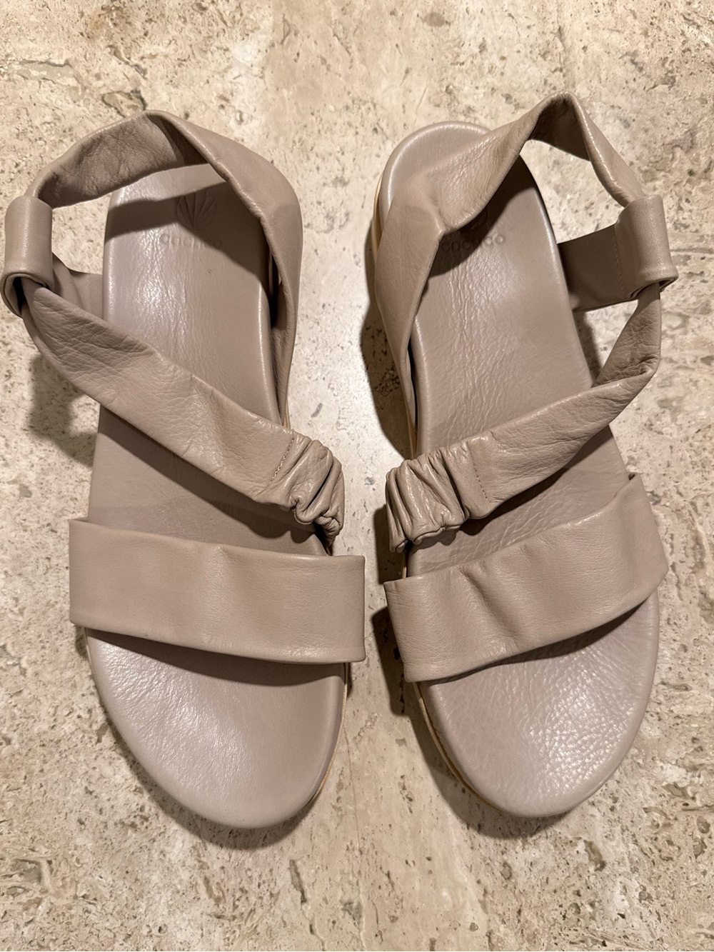 COCLICO Neutral Taupe Soft Leather Strappy Sandals